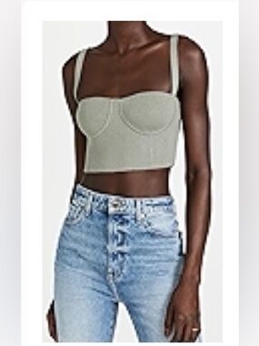 Jonathan Simkhai Green Crop Top